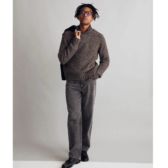 Corridor Other - NWT Madewell Corridor Gray / Brown Ecobaby Rollneck Mens Sweater Size L